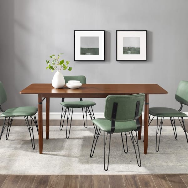 Welwick Designs 68 In Walnut Modern Wood Dining Table Hd8380 The Home Depot