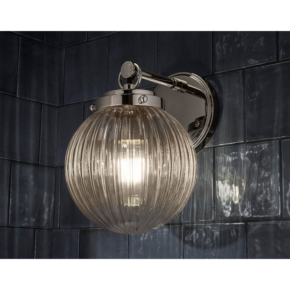 Matte Black Glass Globe Wall Sconce