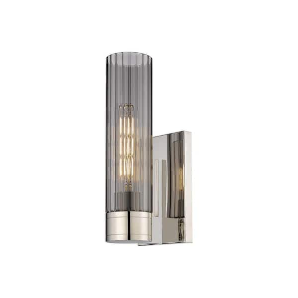 Innovations Empire 3.13 in. 1-Light Polished Nickel Wall Sconce with Glass Shade