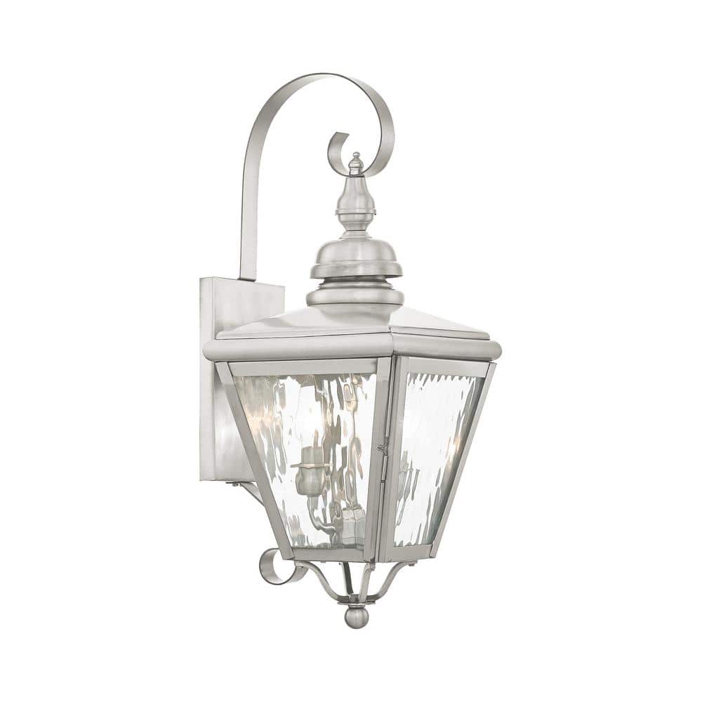 Cambridge 2 Light Brushed Nickel Outdoor Wall Sconce