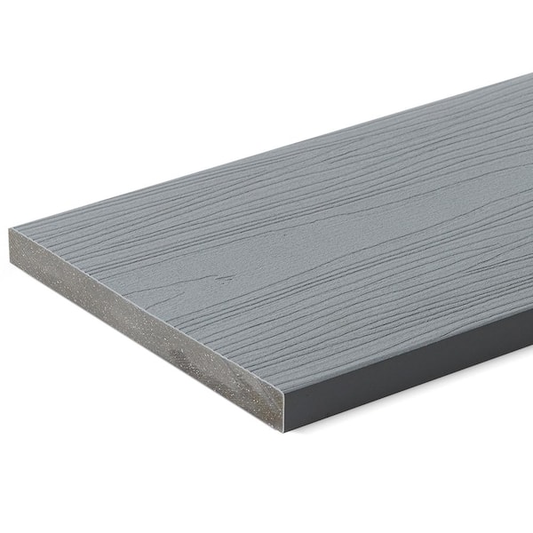 Unbranded 1 in. x 8 in.-12 ft. Sylvanix Elements Riser-Harbor Grey Square Edge Fully Encapsulated