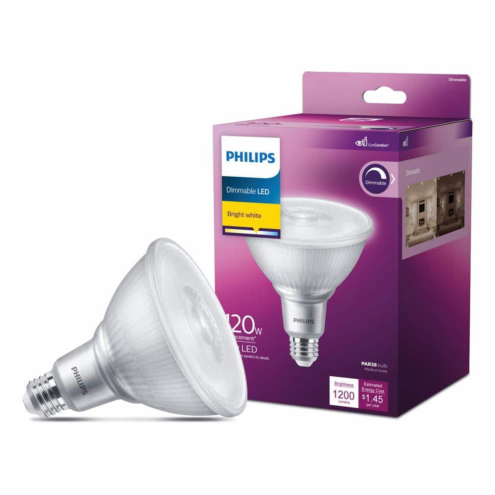 Bright White Dimmable LED Flood Light Bulb, 120W Equivalent