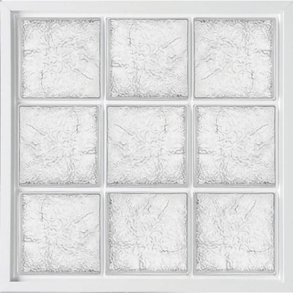 46.75 in. x 39.25 in. Glass Block Fixed Vinyl Window in White-Ice Block price history on PriceWatchPro