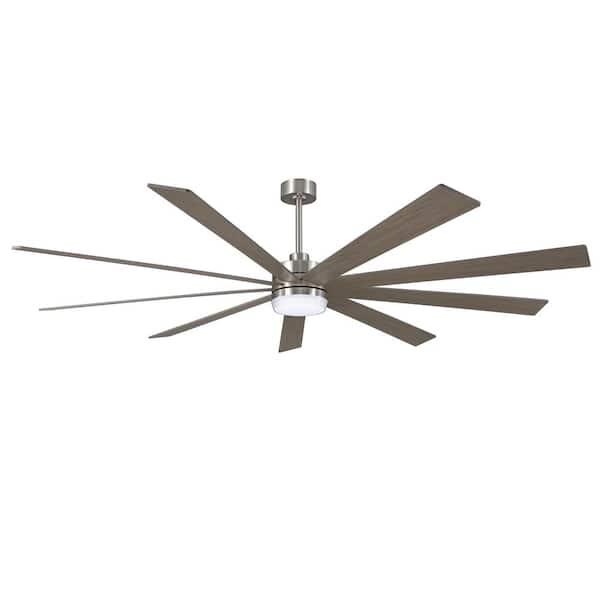WINGBO 84 in. (7 ft.) LED Indoor Ceiling Fan with LED Light and Remote, Nickel