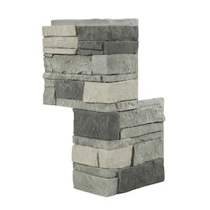 Stacked Stone Northern Slate 24 in. x 12 in. Faux Stone Siding Outside Corner Panel