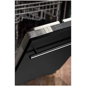 18 in. Top Control 6-Cycle Compact Dishwasher with 2 Racks in Black Matte and Modern Handle