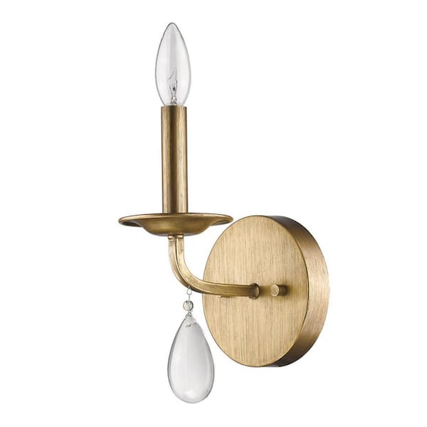 8.5 in. Gold Indoor Hardwired Sconce with No Bulbs Included