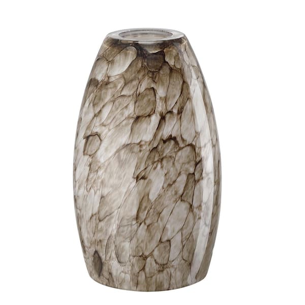 Hukoro Ding 7.64 in. Brown River stone Glass Drum Pendant Lamp Shade with 2-1/4 in. Lip Fitter (not include)