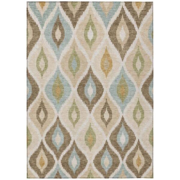 Chantille Machine Washable Indoor/Outdoor Abstract ACN3121 Beige 8 ft. x 10 ft. Area Rug