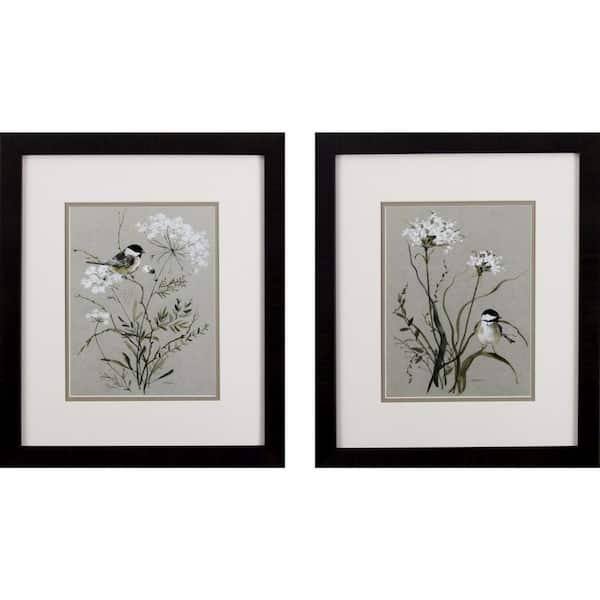 HomeRoots 17 X 15 in. Babybreaths and Birds Wall Art (Set of 2)