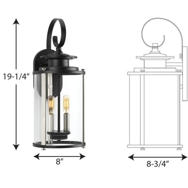 Progress Lighting P560037-031　輸入照明 Progress Lighting Squire Collection 2-Light Matte Black Clear
