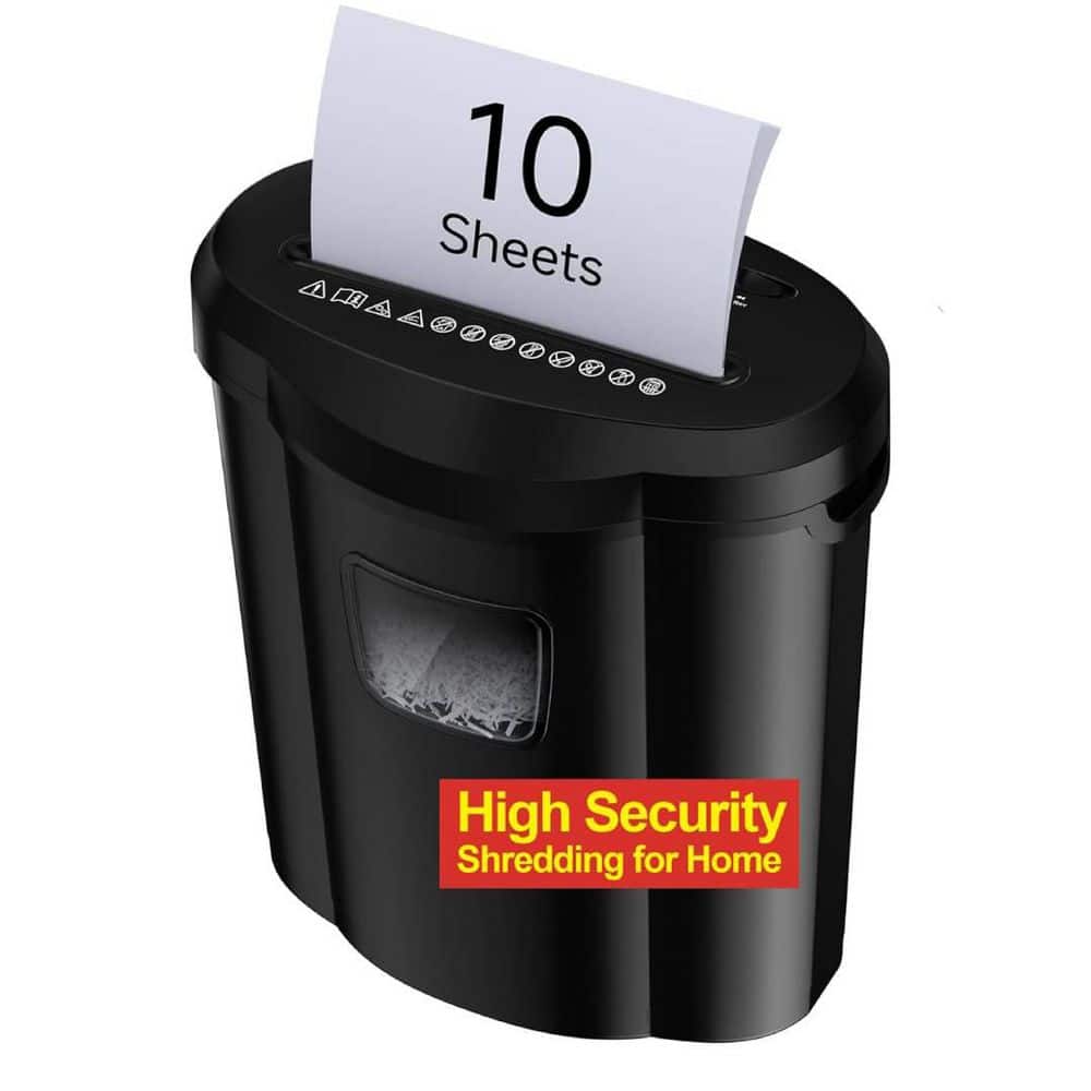 Yichuhaoxi Electric Paper Shredder for Home Use, 10-Sheet, Cross