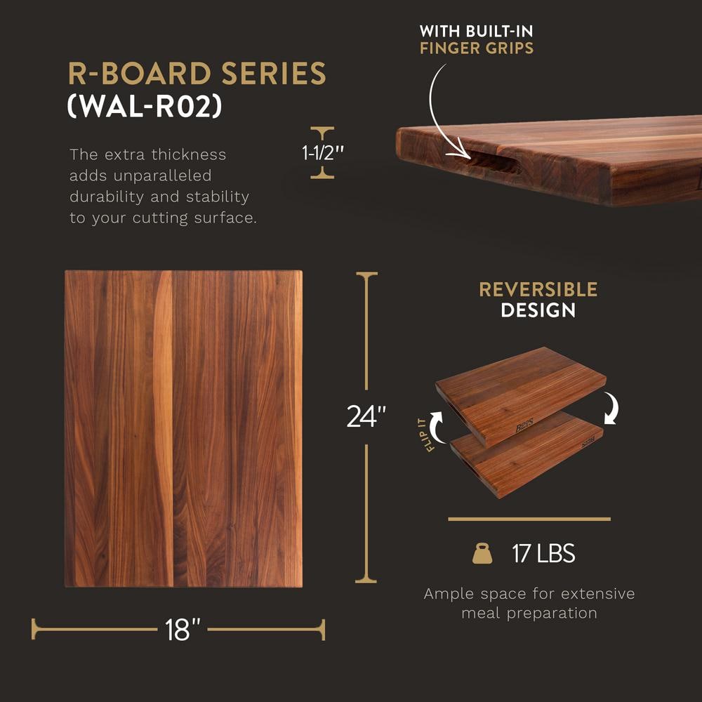 John Boos Large Walnut Reversible Wood Cutting Board