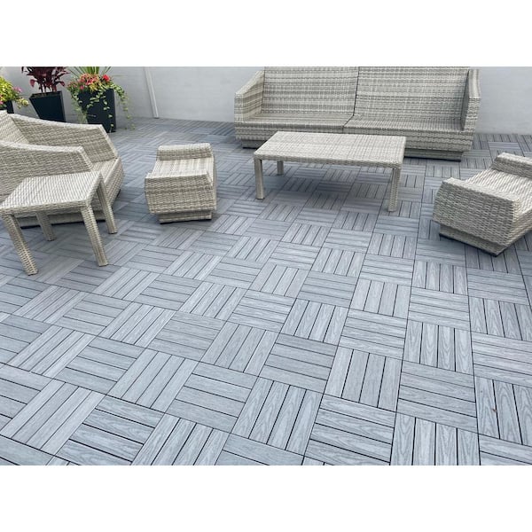 UltraShield Naturale 1 ft. x 1 ft. Quick Deck Outdoor Composite Deck Tile in Westminster Gray (10 sq. ft. Per Box)