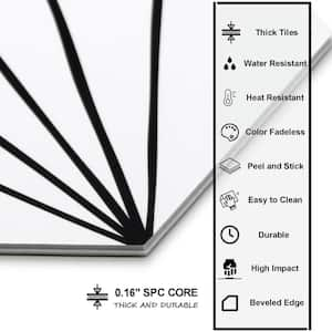 Art Deco Hexagon White 8 in. x 9 in. x 0.16 in. Vinyl Peel and Stick Backsplash Floor and Wall Tile (0.36 sq. ft.)