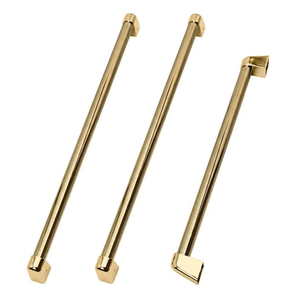 Autograph Edition 36 in. Built-In Refrigerator Helix Handles (Set of 3) in Polished Gold