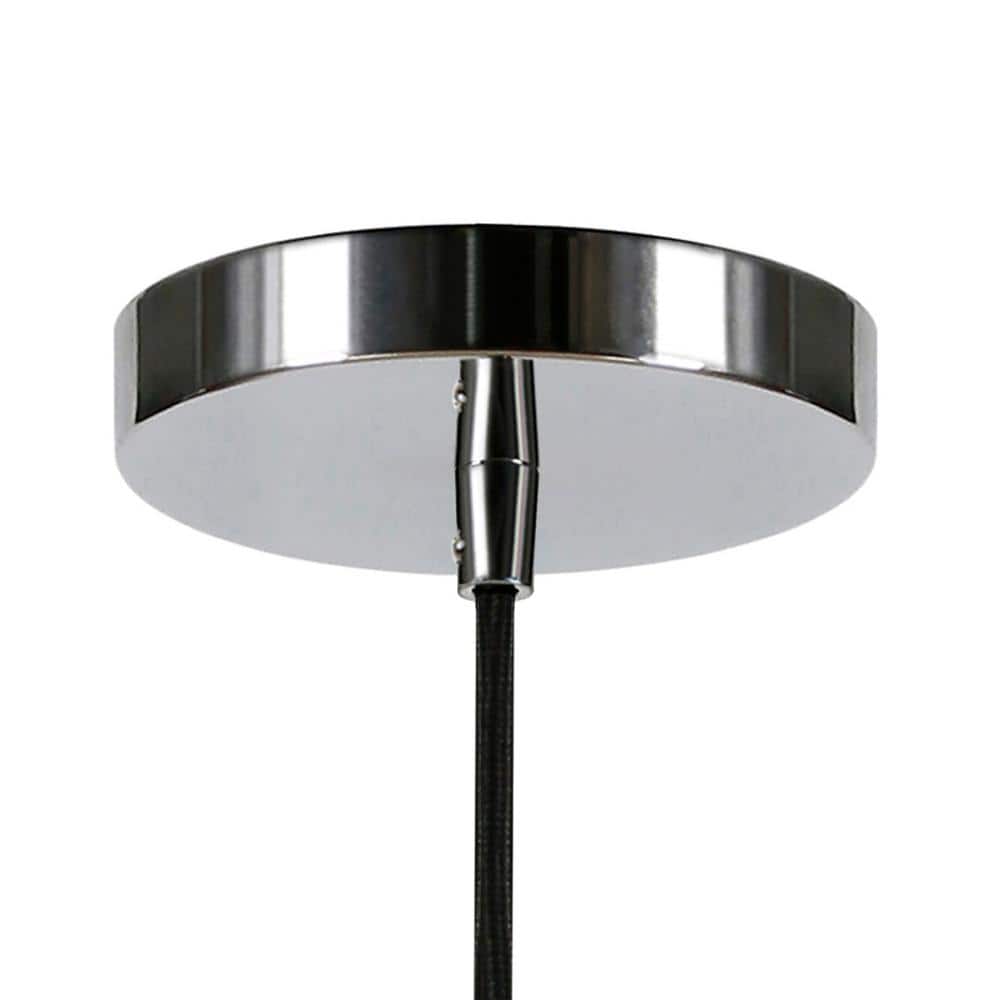 Modern Poppy Red 12" Polished Nickel Bowl Pendant Light