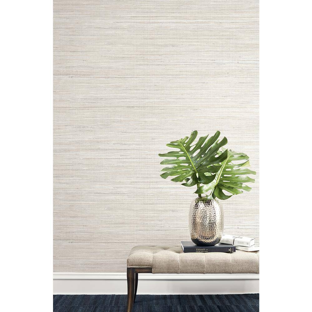 Baja Beige Faux Grasscloth 3D Wallpaper, 27-in by 27-ft