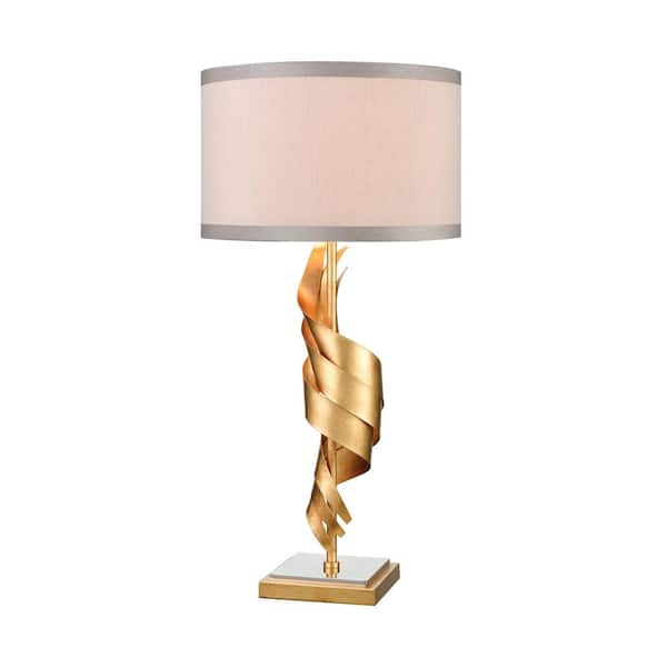 Titan Lighting Shake It 33 in. Gold Leaf Table Lamp