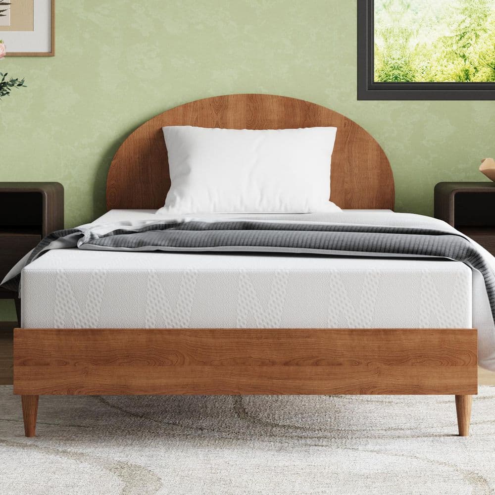 ベッド/マットレス  Wooden bed with mattress Avenco Twin Medium Cooling Gel Memory Foam 8 in. Mattress, Comfort
