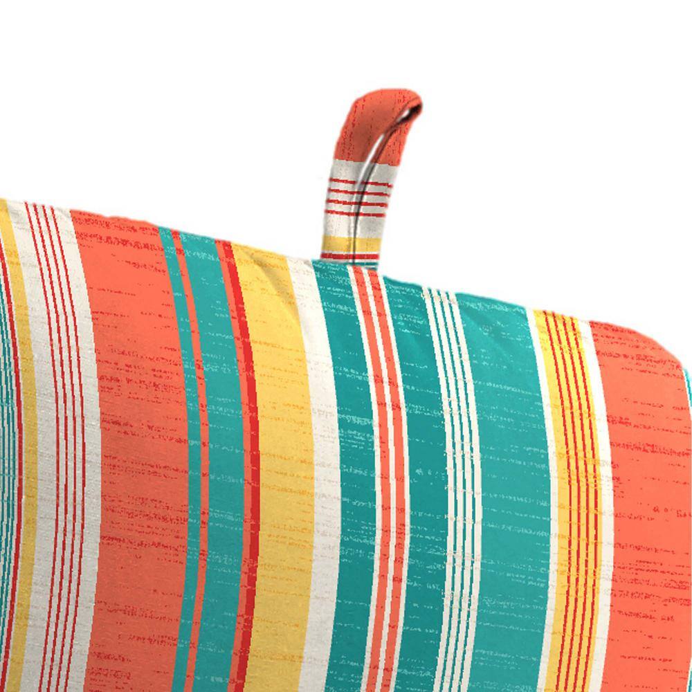 Kodi Cornhusk Multicolor Stripe Outdoor Chair Cushion with Ties