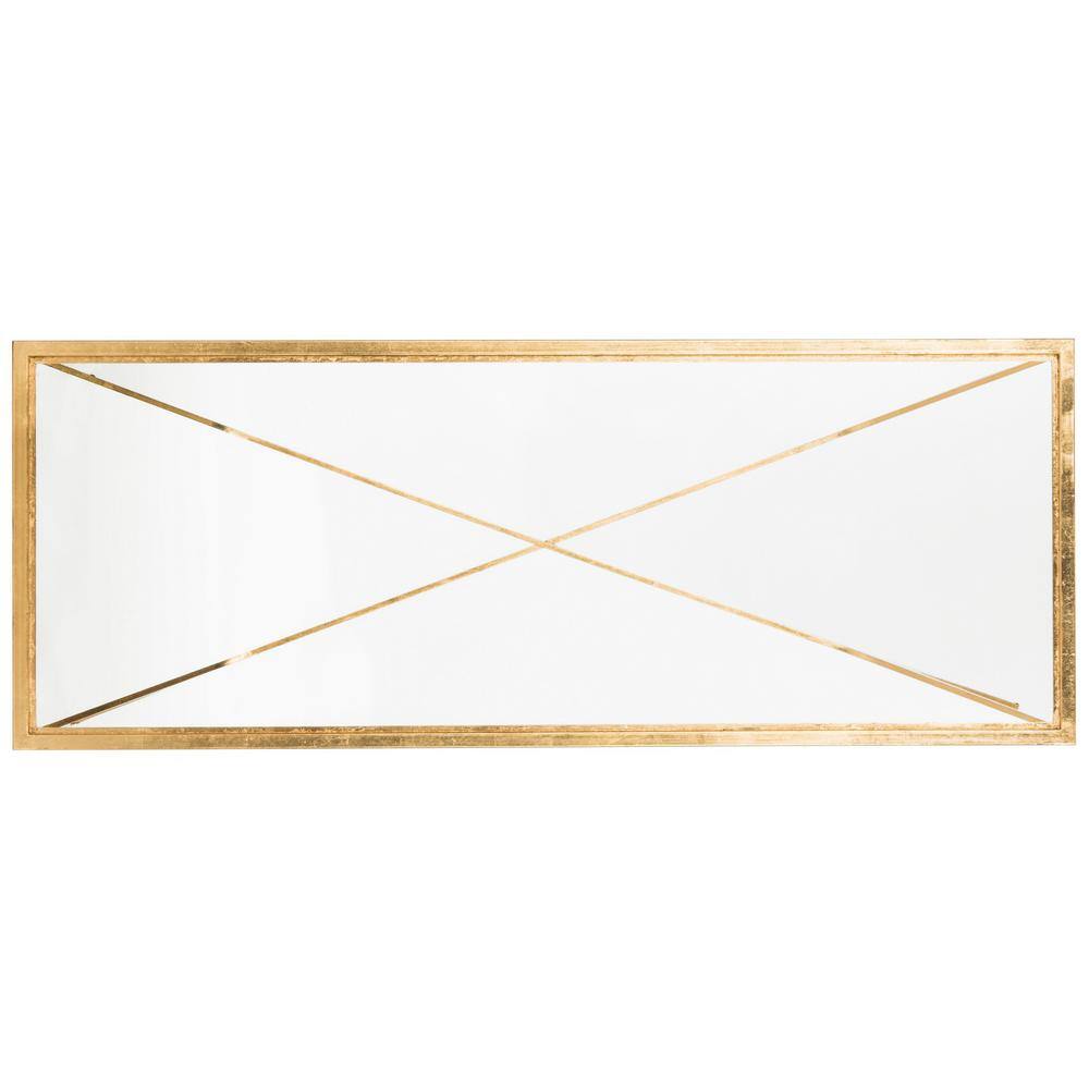 Oslo Inspired 51'' Gold Leaf and Clear Glass Rectangular Coffee Table