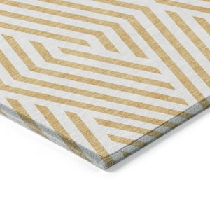 Chantille ACN550 Gold 2 ft. 3 in. x 7 ft. 6 in. Machine Washable Indoor/Outdoor Geometric Runner Rug