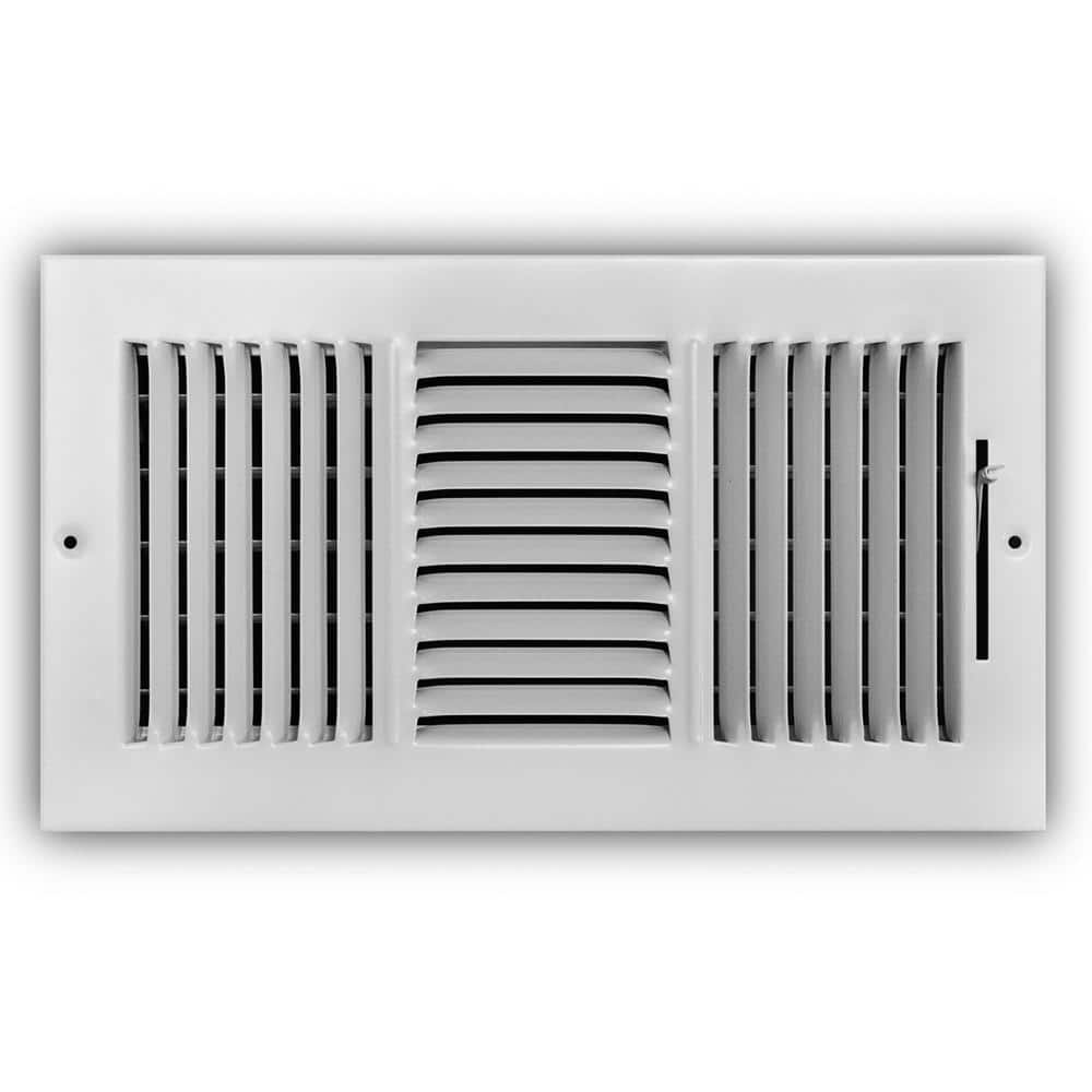 Everbilt 12 in. x 6 in. 3Way Steel Wall/Ceiling Register in White