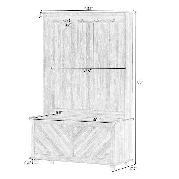 Coat Rack Shoe Rack Entryway Hall Trees Hanging and Storage - Tanziilaat