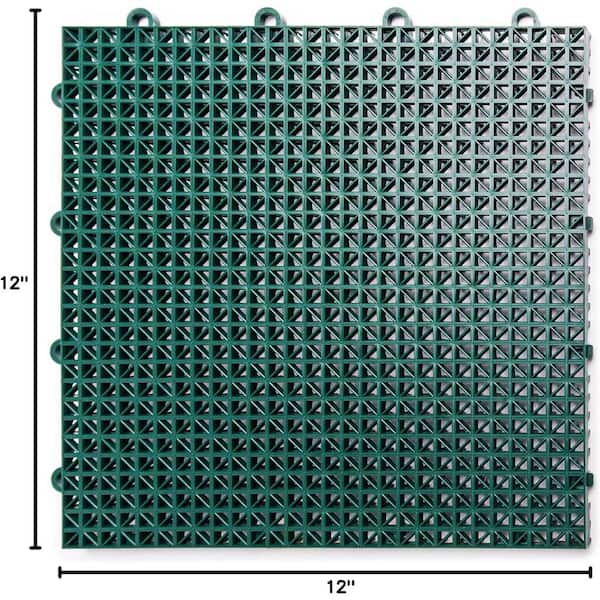 Afoxsos 12 ft. x 12 ft. Outdoor Modular Interlocking Multi-Use Plastic Deck Tile in Gray (40 Per Pack)