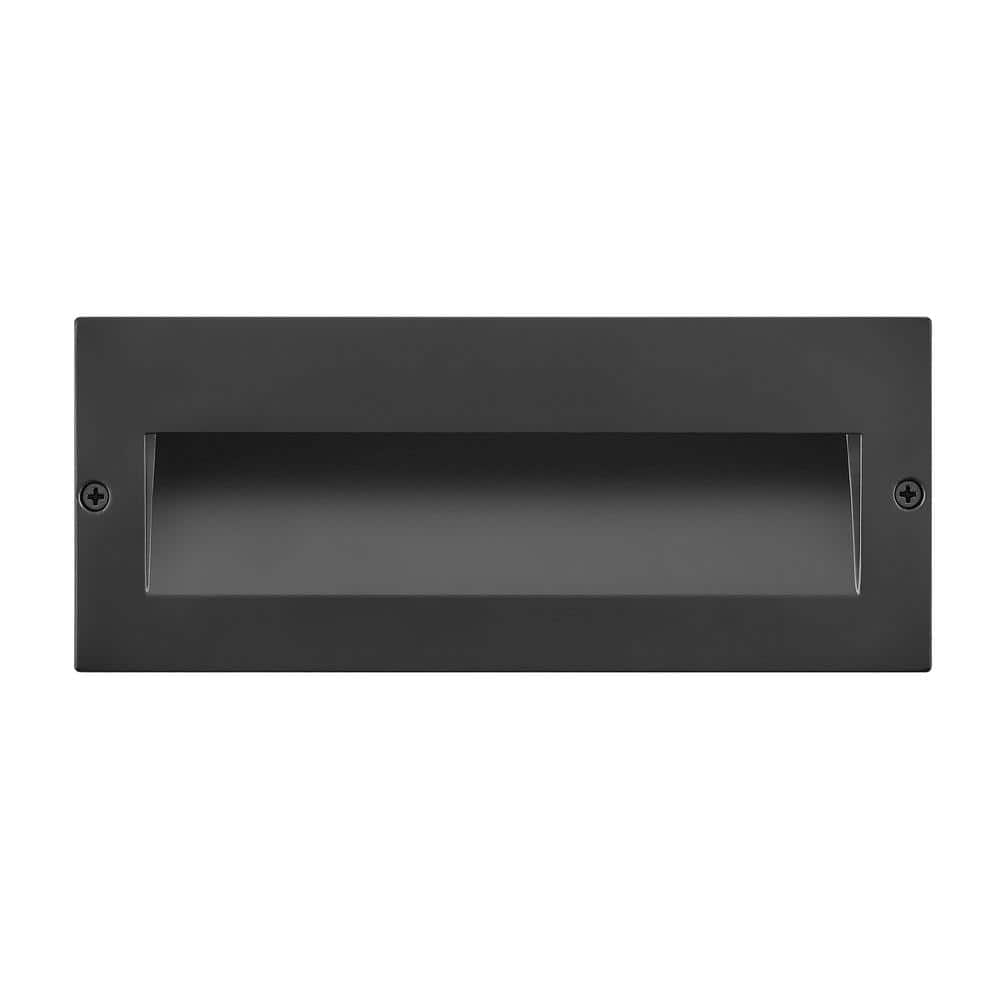 Satin Black Integrated LED Outdoor Step Light with Etched Lens
