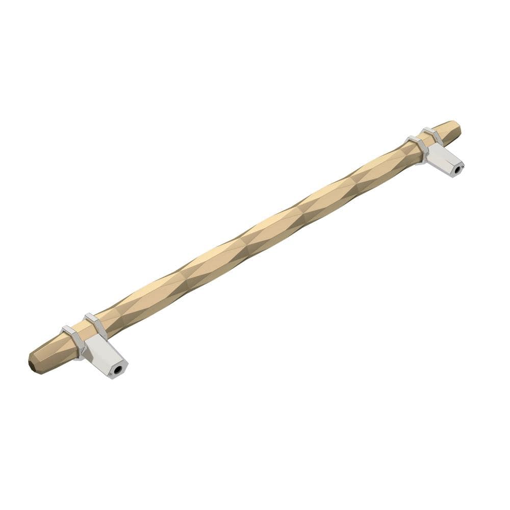 Golden Champagne and Polished Chrome Modern Cabinet Bar Pull