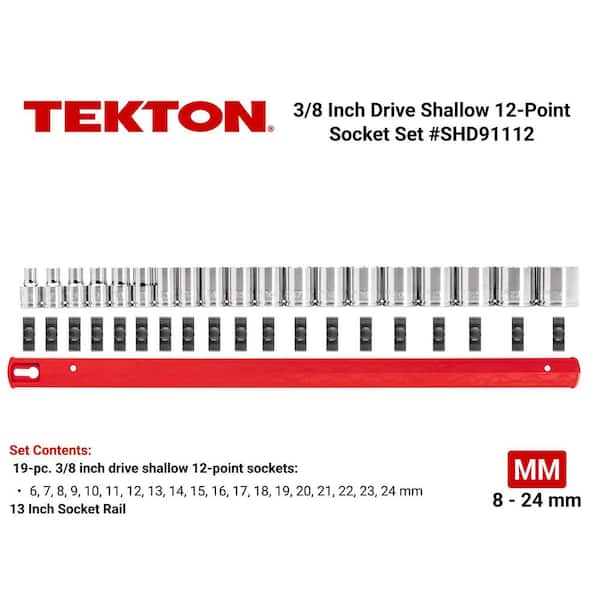 3/8 in. Drive 12-Point Socket Set (19-Piece)