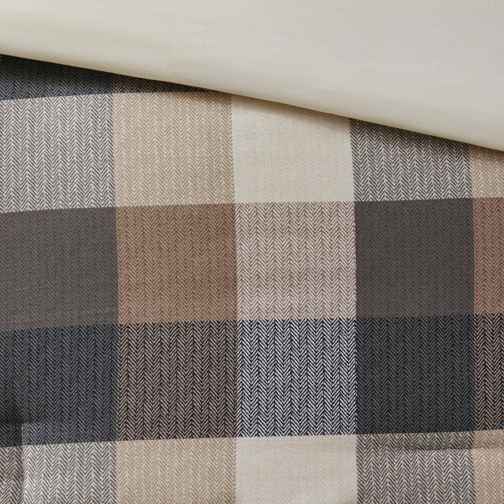 California King Neutral Herringbone 7-Piece Comforter Set