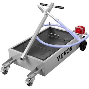 Oil Drain Pan 15 Gal. Steel Oil Change Tank 57 l Low Profile Foldable Hand with Pump Hose Swivel Casters Wheels for Car