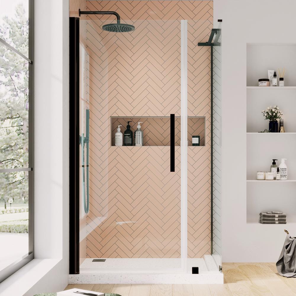 Pasadena Oil Rubbed Bronze Frameless Corner Shower Kit with Tempered Glass Panels