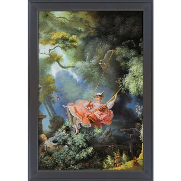 LA PASTICHE The Swing, c.1765 by Jean-Honore Fragonard Gallery Black Framed  People Oil Painting Art Print 28 in. x 40 in. JF5879-FR-26240524X36 - The  Home Depot