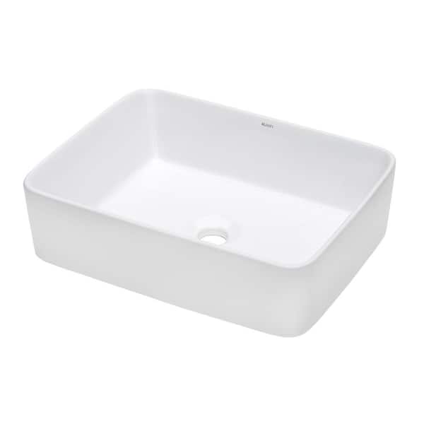 Vista 19 in. Vessel Bathroom Sink in White Porcelain