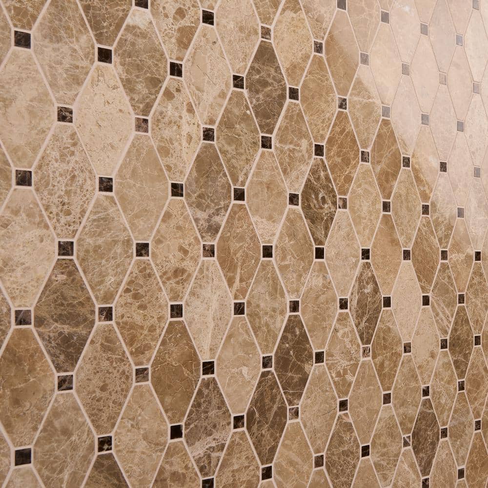 Light and Dark Emperador Marble Mosaic Tile