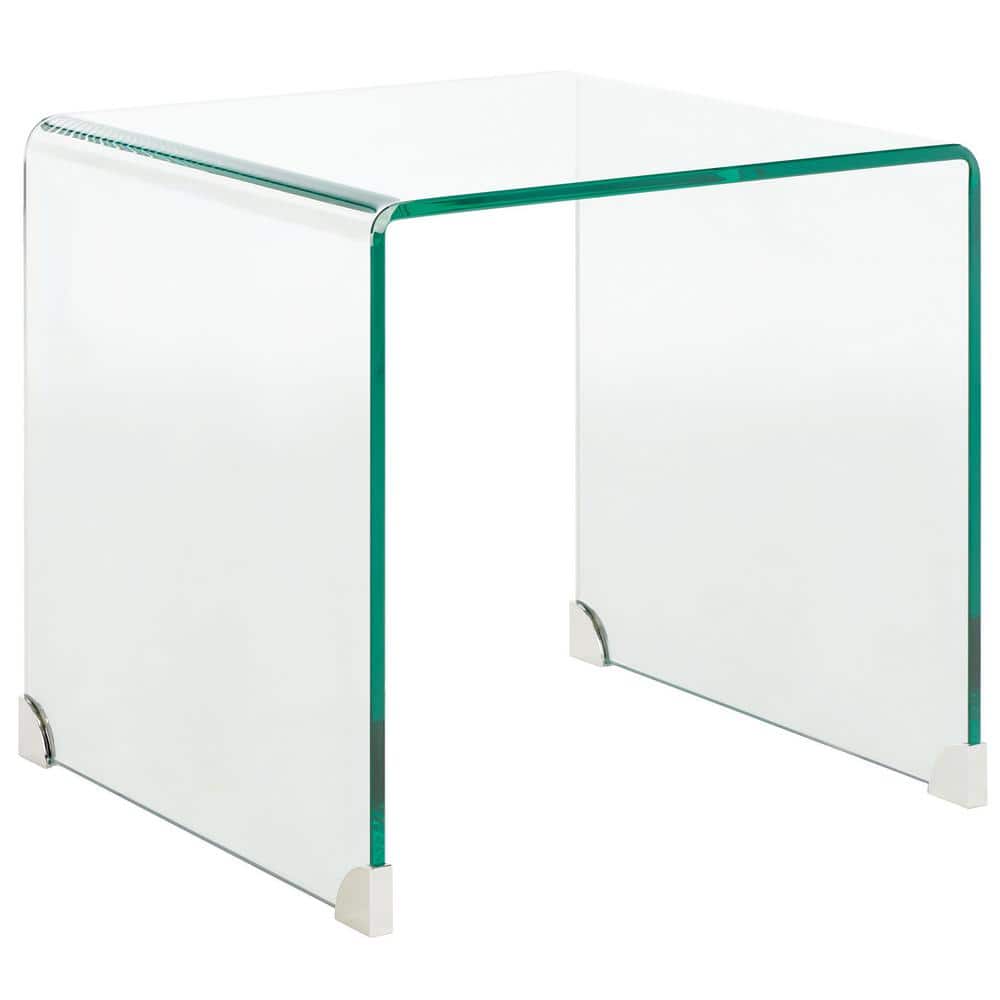 Clear Tempered Glass Minimalist Rectangular Accent Table