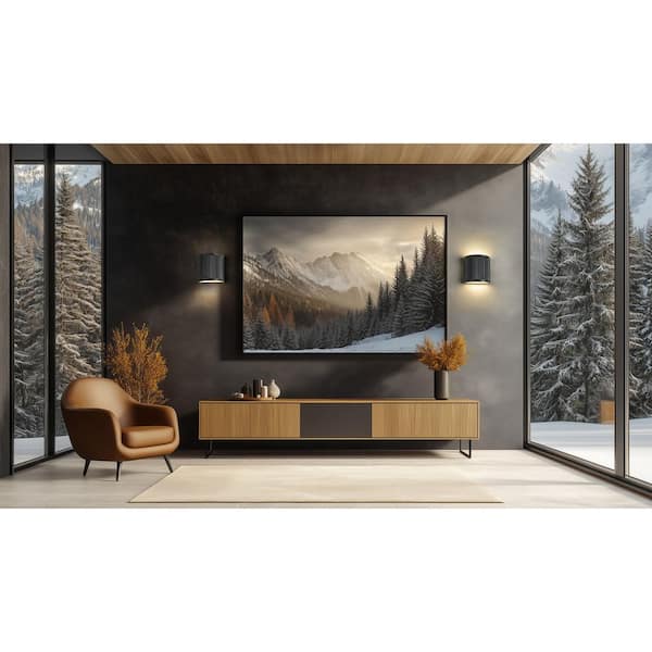 Unbranded - Stari 8 in. Matte Black Integrated LED 1 Light Wall Sconce with Frosted Acrylic Shade