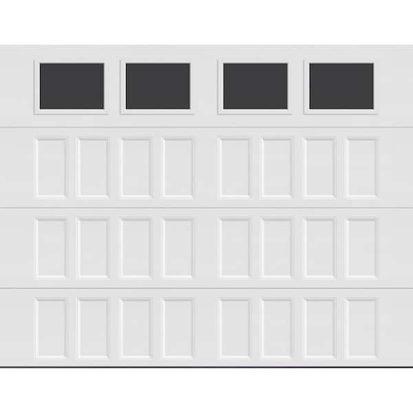 Clopay Bridgeport Steel Narrow Panel 9ft. x 7ft. Insulated 18.4 R-Value White Garage Door with plain windows