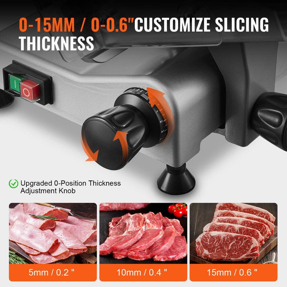 340W Electric Meat Slicer with Stainless Steel Blade and Blade Guard