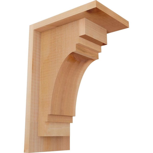 Ekena Millwork 5-1/2 in. x 8 in. x 12 in. Western Red Cedar Pescadero Smooth Corbel with Backplate