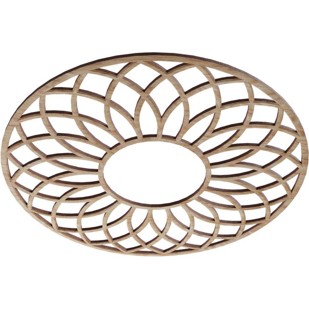 18" Round Unfinished Oak Ceiling Medallion with Pierced Design
