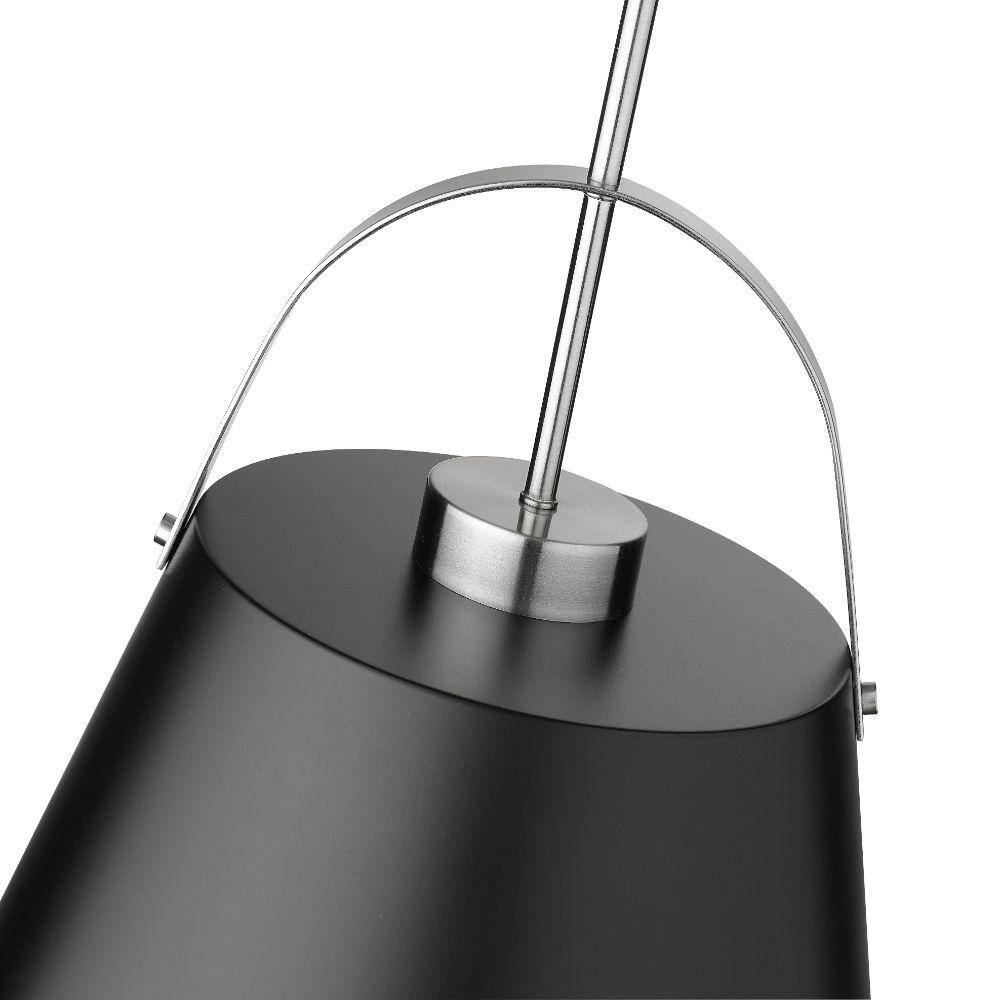 Transitional 18" Matte Black & Brushed Nickel Steel Drum Pendant
