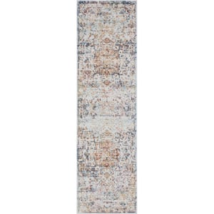 Tayse Rugs Reina Abstract Navy 8 ft. x 10 ft. Indoor Area Rug REI1700 ...