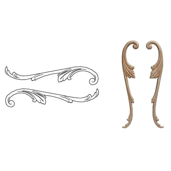 3 silver Shabby Chic Furniture Drawer Applique Scroll Moulding Swag Onlay 