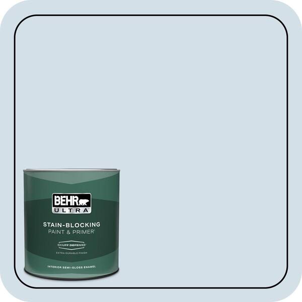 BEHR ULTRA 1 qt. #580E-1 Rain Drop Extra Durable Semi-Gloss Enamel Interior Paint & Primer