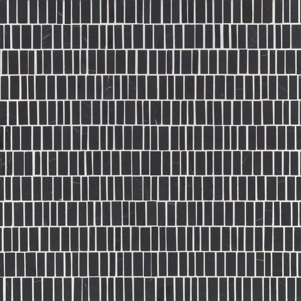 Monet Mini-Brick 12 in. x 12 in. Honed Nero Marquina Marble Mosaic Tile (5.1 sq. ft. /Carton) price history on PriceWatchPro